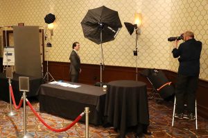 What is a conference headshot station